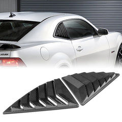 For 2010-2015 Chevy Camaro Carbon Look Side Window Louvers Scoop Cover Vent  2pcs