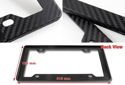 1 x Carbon Style ABS License Plate Frame Cover Front & Rear W/ 6.2L LS3 Emblem