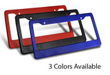 1 x JDM Blue Carbon Fiber Look License Plate Frame Cover Front Or Rear US Size