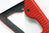 1 x JDM Red Carbon Fiber Look License Plate Frame Cover Front Or Rear US Size