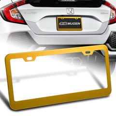 1 x Gold Aluminum Alloy Car License Plate Frame Cover Front Or Rear US Size