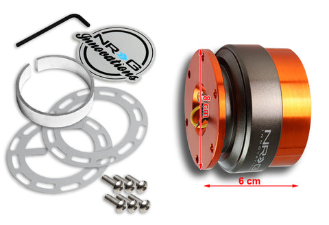 NRG Orange/Gunmetal Aluminum 6-Hole Steering Wheel Gen 2.0 Quick Release Adapter