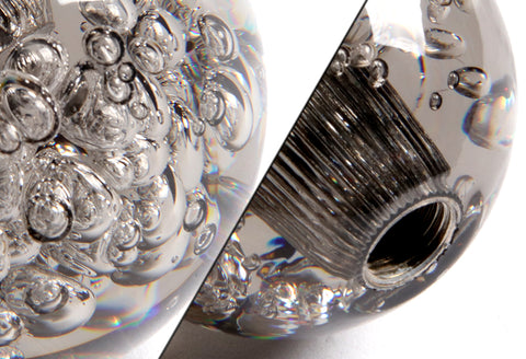 W-Power Ball 60mm Manual Transmission Smoke Diamond Crystal Bubble Shift Knob