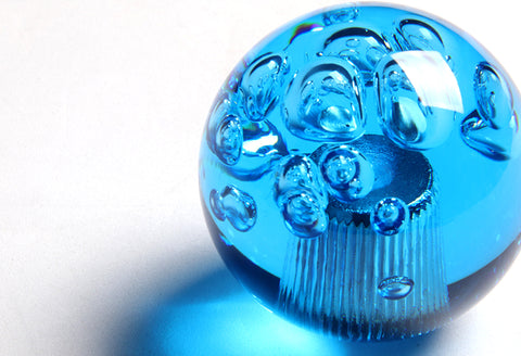 W-Power Ball 60mm Manual Transmission Blue Diamond Crystal Bubble Shift Knob
