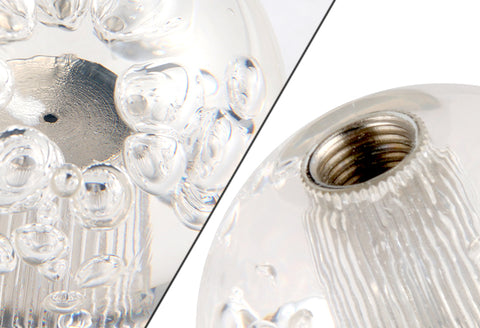 W-Power Ball 60mm Manual Transmission Clear Diamond Crystal Bubble Shift Knob
