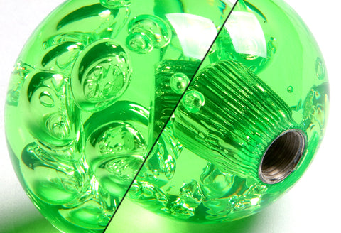 W-Power Ball 60mm Manual Transmission Green Diamond Crystal Bubble Shift Knob