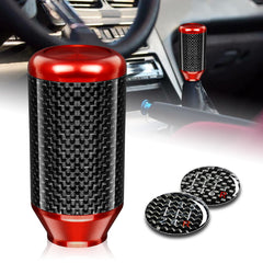 Universal Red 5/6-Speed Manual Aluminum/Carbon Transmission Shift Shifter Knob