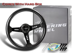 W-Power 343MM 6-Hole Real Carbon Fiber Aluminum 3-Spoke 13.5" Steering Wheel