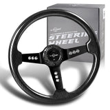 W-Power 343MM 6-Hole Real Carbon Fiber Aluminum 3-Spoke 13.5" Steering Wheel