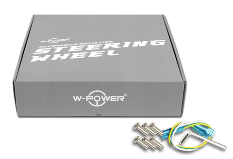 W-Power 350MM Black/Clear VIP Crystal Bubble 3-Spoke Steering Wheel + Shifter Knob