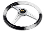 W-Power 350MM Black/Clear VIP Crystal Bubble 3-Spoke Steering Wheel + Shifter Knob