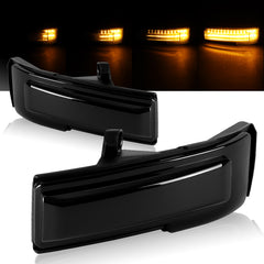 For 2015-2020 Ford F-150 Smoke Side Mirror Sequential LED Running Signal Lights
