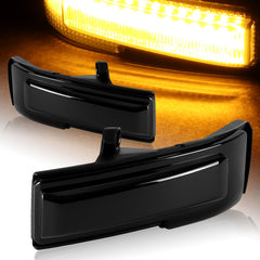 For 2015-2020 Ford F-150 Smoke Lens Side Mirror Amber LED Running Signal Lights