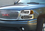 For 2002-2007 GMC Sierra 1500 Denali G2 DRL LED Smoke Amber Headlights+Bumper  4Pcs
