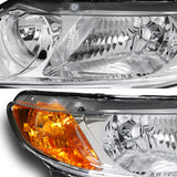 For 2006-2011 Honda Civic 4DR/Sedan Chrome Housing Headlights  with Amber Reflector