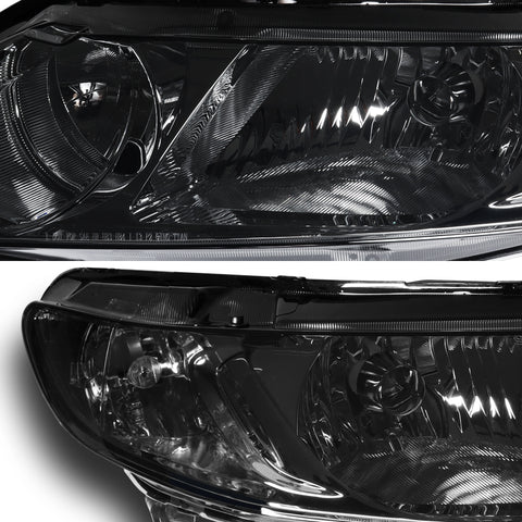 For 2006-2011 Honda Civic 4DR/Sedan Smoke Lens Headlights with Clear Reflector Lamp
