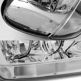 For 1999-2004 Jeep Grand Cherokee Chrome Housing Headlights W/ Clear Reflector