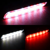 For 2010-2013 Mazda 3 Clear Lens Red LED Rear Bumper Reflector Brake Light Lamps