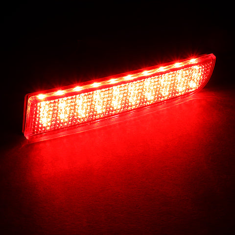 For 2008-2017 Mitsubishi Lancer EVO JDM Red Lens LED Bumper Reflect Brake Light Lamps