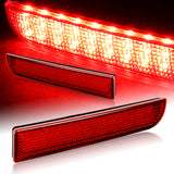 For 2008-2017 Mitsubishi Lancer EVO JDM Red Lens LED Bumper Reflect Brake Light Lamps