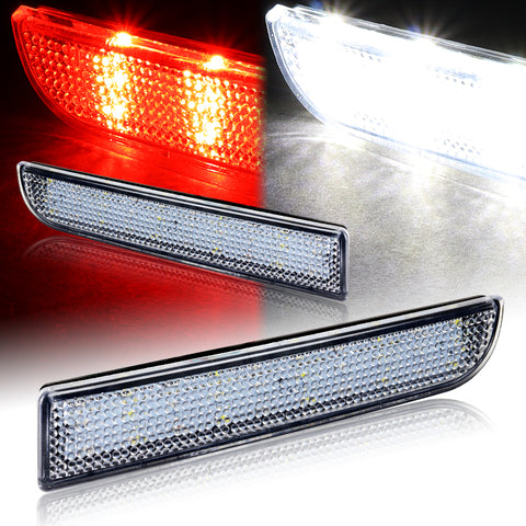 For 2008-2017 Mitsubishi Lancer EVO Clear Lens LED Rear Reflector Brake Light Lamps