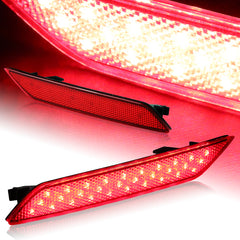 For 2013-2015 Honda Civic Sedan Red Lens LED Rear Bumper Reflector Brake Lights