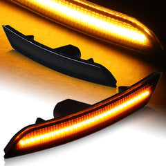 For 2016-2020 Chevy Camaro Smoke Lens LED Front Turn Signal Side Marker Lights