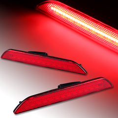 For 2015-2020 Ford Mustang Red Reflector LED Rear Bumper Side Marker Lights Lamp