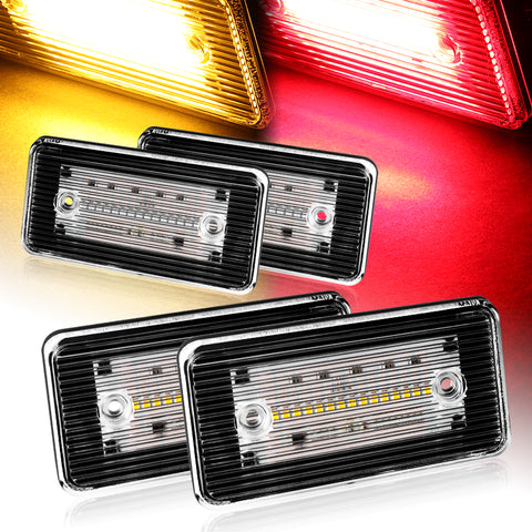 For 2002-2014 Mercedes G550 G63 W463 Clear LED Front + Rear Side Marker Lights 4pc