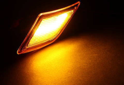For 2008-2011 Mercedes W204 C-Class Amber Lens Amber LED Side Marker Lights Lamp