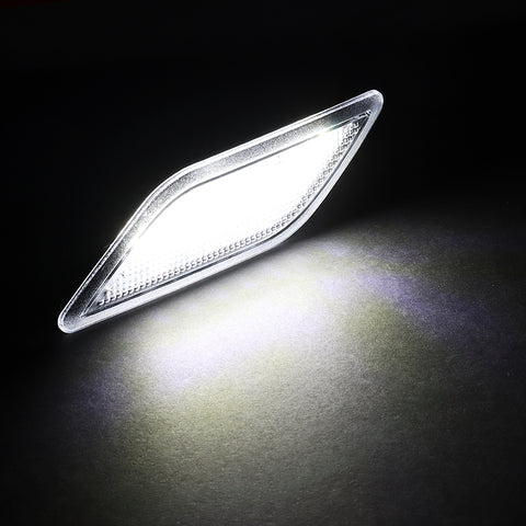 For 2012-2014 Mercedes W204 C-Class Clear Lens White LED Side Marker Lights Lamp