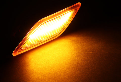 For 2012-2014 Mercedes W204 C-Class Amber Lens Amber LED Side Marker Lights Lamp