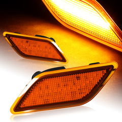 For 2012-2014 Mercedes W204 C-Class Amber Lens Amber LED Side Marker Lights Lamp