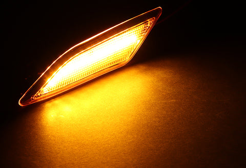 For 2010-2013 Mercedes W212 E-Class Smoke Lens Amber LED Side Marker Lights Lamp