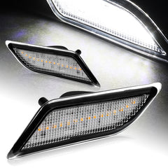 For 2010-2013 Mercedes W212 E-Class Clear Lens White LED Side Marker Lights Lamp