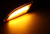 For 2010-2013 Mercedes W212 E-Class Clear Lens Amber LED Side Marker Lights Lamp