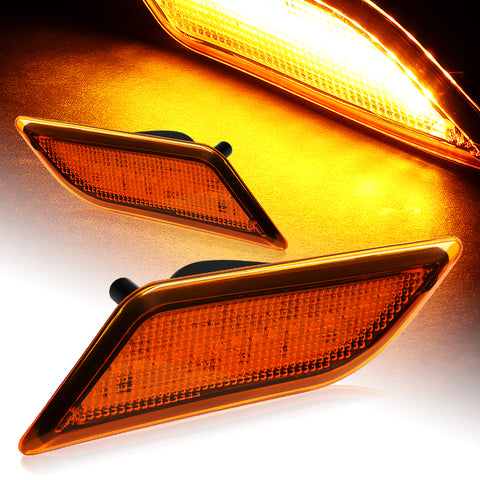 For 2010-2013 Mercedes W212 E-Class Amber Lens Amber LED Side Marker Lights Lamp