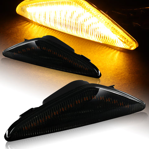 For BMW F25 X3 E70 X5 X6 Smoke Lens Amber LED Turn Signal Side Marker Light Lamp