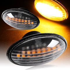 For 2002-2006 Mini Cooper Black Amber LED Turn Signal Side Marker Lights Lamp