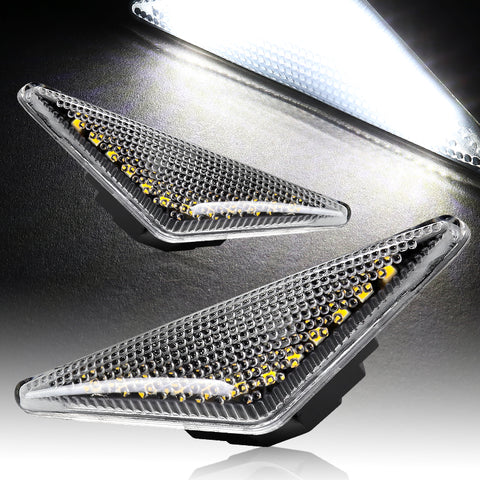 For 2001-2004 Ford Focus MK1 Clear Lens White LED Turn Signal Side Marker Lights