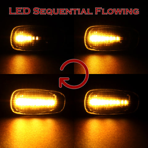 For 2001-2005 Lexus IS300 Smoke Lens Sequential LED Signal Side Marker Lights