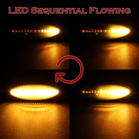 For Toyota Corolla RAV-4 Yaris Smoke Sequential LED Signal Side Marker Lights
