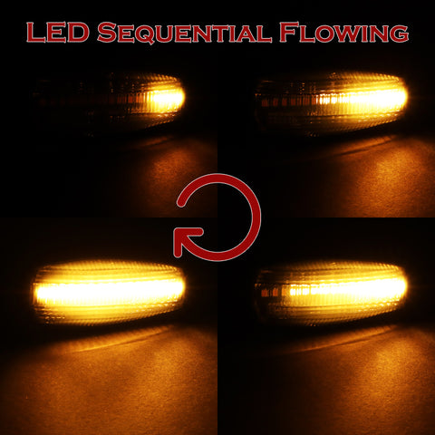 For Hyundai Tucson Tiburon Sonata Smoke Sequential LED Signal Side Marker Lights