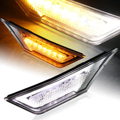 For 2016-2020 Honda Civic LED Clear Lens Bumper Turn Signal Side Marker Lights