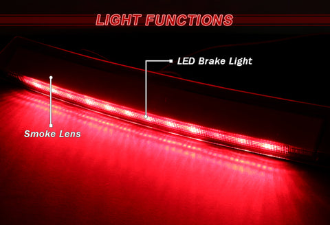 For 1999-2004 Ford Mustang Chrome Smoke Lens LED 3RD Third Rear Brake Stop Light