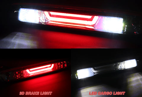 For 2004-2012 GMC Canyon Chrome LED BAR 3RD Third Brake Stop Light W/Cargo Lamp