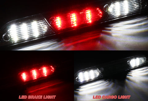 For 2015-2020 Ford F-150 Chrome LED 3RD Third Rear Brake Stop Light W/Cargo Lamp