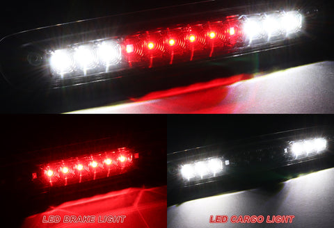 For 2007-2013 Silverado/ Sierra Black/ Smoke Lens LED 3RD Brake Light W/Cargo Lamp