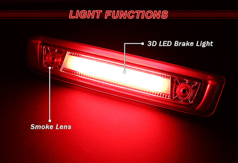 For 2006-2010 Jeep Commander Smoke LED Strip 3RD Third Brake Stop Tail Light