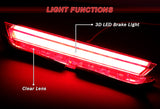 For 2011-2016 Scion tC Chrome Housing LED Strip 3RD Third Brake Stop Light Lamp